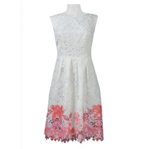 Scoop Neck Sleeveless Zipper Back Floral La